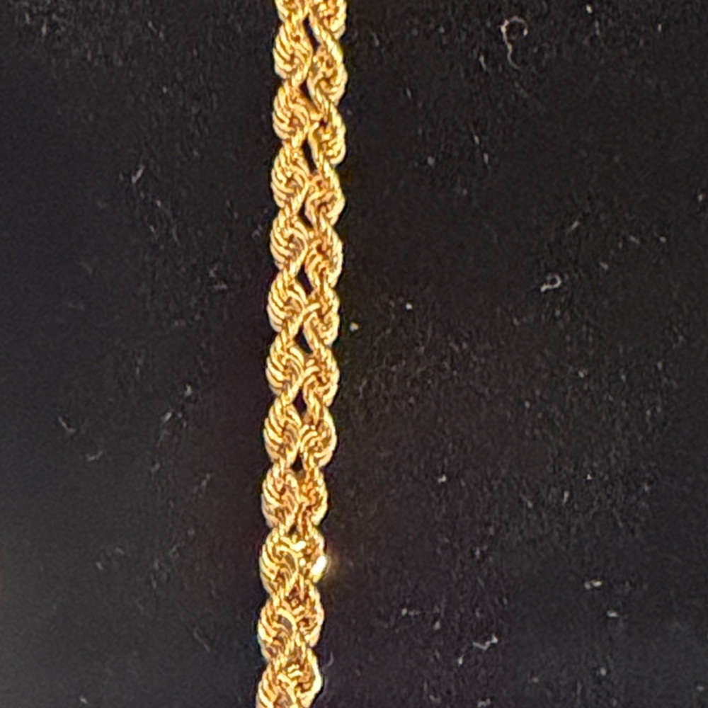 Solid 14K Gold Necklace w/Natural Round Diamonds. 10.98 Grams - Picture 8 of 15